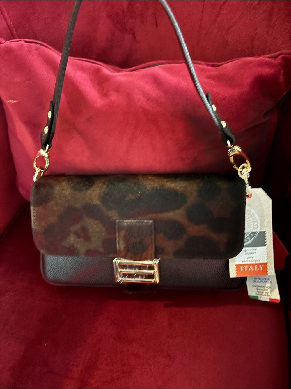 DIVINA FIRENZE
Designer Leopard-Print Crossbody Bag in Brown and - Picture 9 of 13